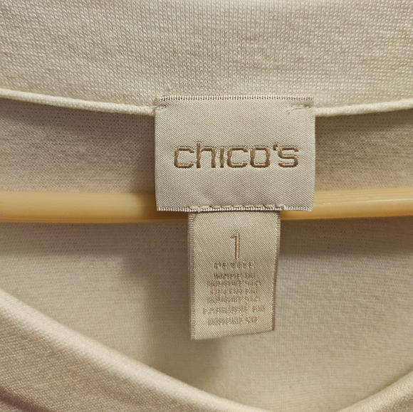 Chico's v-neck top with crochet bell sleeves - Picture 2 of 2